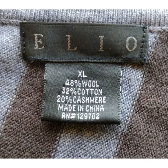 Elio Sweater Women's XL Cashmere Blend Tunic Short Sleeve Striped - Picture 3 of 13